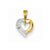 14k Gold Diamond Heart Pendant, Quality A (G-I Color, SI2 Clarity, cttw)