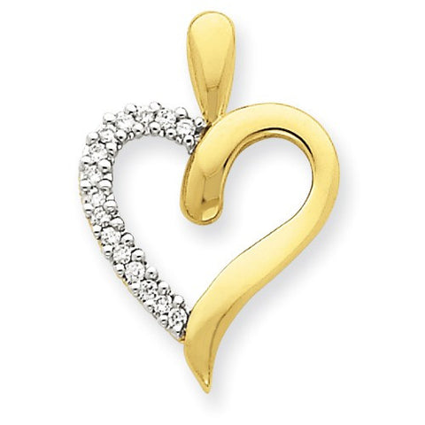 14k Gold Diamond Heart pendant, Quality AA (G-H Color, SI1-SI2 Clarity, 0.1 cttw), Gorgeous Pendants for Necklace