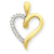 14k Gold Diamond Heart pendant, Quality AA (G-H Color, SI1-SI2 Clarity, 0.1 cttw), Gorgeous Pendants for Necklace