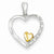 14k Gold Two-tone Diamond Heart pendant, Quality A (G-I Color, SI2 Clarity, 0.04 cttw), Lovely Pendants for Necklace