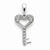 14k White Gold Diamond Heart Key Pendant, Quality AA (G-H Color, SI1-SI2 Clarity, 0.06 cttw)