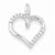 14k White Gold Diamond Heart Pendant, Quality AA (G-H Color, SI1-SI2 Clarity, 0.08 cttw), Charm