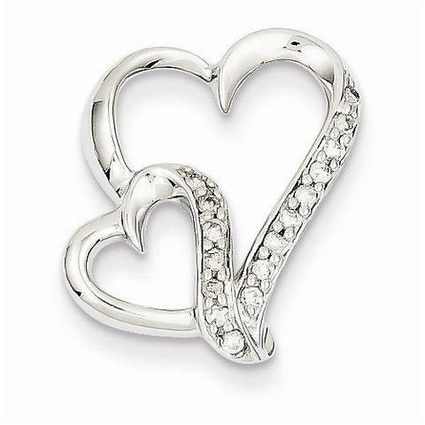 14k White Gold Heart Pendant, Quality A (G-I Color, SI2 Clarity)