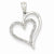 14k White Gold Diamond Heart Pendant, Quality AA (G-H Color, SI1-SI2 Clarity, 0.1 cttw), Beautiful Pendants for Necklace