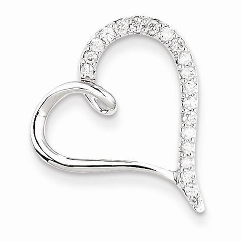 14k White Gold AA Diamond Heart Pendant, Quality AA (G-H Color, SI1-SI2 Clarity, 0.24 cttw)