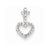 14k White Gold Diamond Heart & Cross Pendant, Quality AA (G-H Color, SI1-SI2 Clarity)