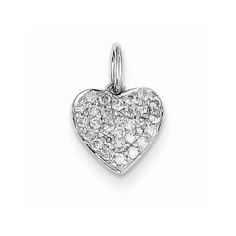 14k White Gold AA Diamond Heart Pendant, Quality AA (G-H Color, SI1-SI2 Clarity, 0.19 cttw)