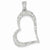 14k White Gold Diamond Heart Pendant, Quality AA (G-H Color, SI1-SI2 Clarity, 0.8 cttw)
