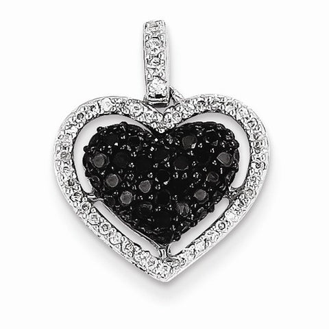 14k White Gold AA Diamond Heart Pendant, Quality AA (G-H Color, SI1-SI2 Clarity, 0.63 cttw)