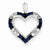 14KW Rhodium Sapphire Diamond & White Diamonds Heart Pendant, Quality A (G-I Color, SI2 Clarity)