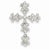 14k White Gold Diamond Filigree Cross Pendant, Quality AA (G-H Color, SI1-SI2 Clarity)
