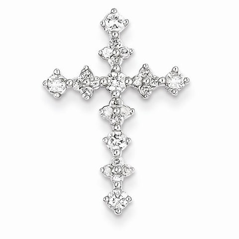14k White Gold Diamond Passion Cross Pendant, Quality AA (G-H Color, SI1-SI2 Clarity)