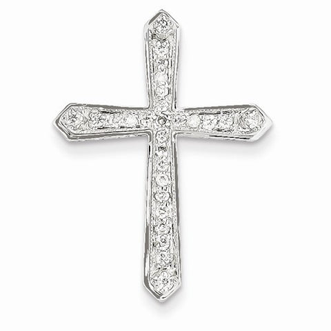 14k White Gold Passion Diamond Cross Pendant, Quality AA (G-H Color, SI1-SI2 Clarity, 0.26 cttw)