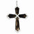14k White Gold Diamond & Smokey Quartz Cross Pendant, Quality AA (G-H Color, SI1-SI2 Clarity)