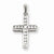 14k White Gold Diamond Latin Cross Pendant, Quality AA (G-H Color, SI1-SI2 Clarity, 0.16 cttw)