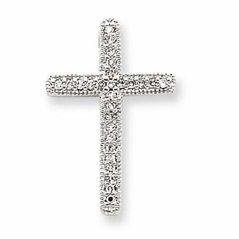 14k White Gold Diamond Cross pendant, Quality AA (G-H Color, SI1-SI2 Clarity, 0.11 cttw), Pendants for Necklace