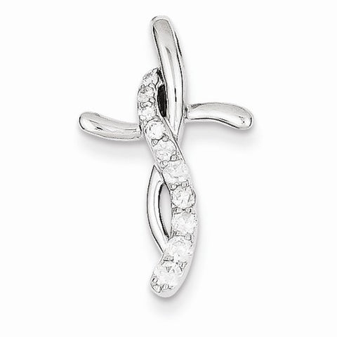 14k White Gold Diamond Cross pendant, Quality AA (G-H Color, SI1-SI2 Clarity, 0.23 cttw), Pretty Pendants for Necklace