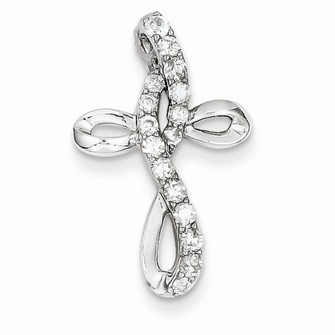 14k White Gold Diamond Cross Pendant, Quality AA (G-H Color, SI1-SI2 Clarity, 0.36 cttw)