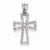 14k White Gold Diamond Cross pendant, Quality AA (G-H Color, SI1-SI2 Clarity, 0.23 cttw), Lovely Pendants for Necklace