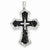 14KW Rhodium black-diamonds & White Diamond Cross Pendant, Quality A (G-I Color, SI2 Clarity)