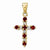 14k Gold Garnet & Diamond Cross Pendant, Quality A (G-I Color, SI2 Clarity)