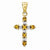 14k Gold Citrine & Diamond Cross Pendant, Quality A (G-I Color, SI2 Clarity)