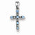 14k White Gold Blue Topaz & Diamond Cross Pendant, Quality A (G-I Color, SI2 Clarity)