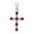 14k White Gold Garnet & Diamond Cross Pendant, Quality A (G-I Color, SI2 Clarity)
