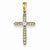 14k Gold Diamond Cross Pendant, Quality AA (G-H Color, SI1-SI2 Clarity, 0.25 cttw)