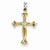 14k Gold Two-Tone Diamond Cross Pendant, Quality A (G-I Color, SI2 Clarity)