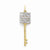 14k Gold Greek Key Diamond Key Pendant, Quality AA (G-H Color, SI1-SI2 Clarity)