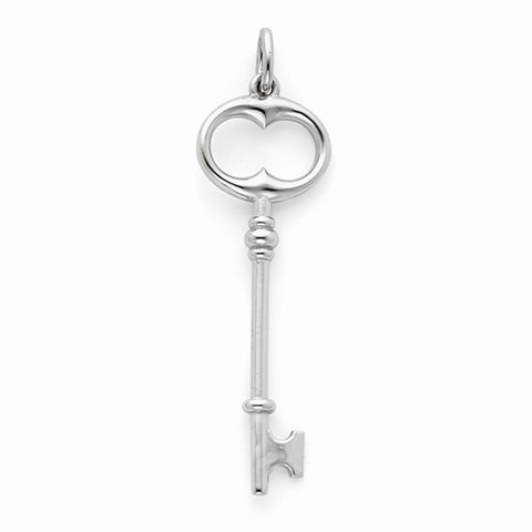 14k White Gold Key pendant, Dazzling Pendants for Necklace
