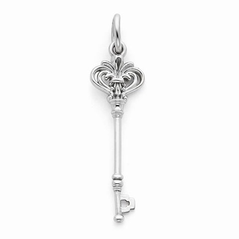 14k White Gold Key pendant, Delightful Pendants for Necklace