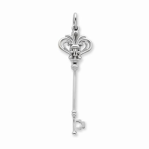 14k White Gold Key pendant, Fine Pendants for Necklace