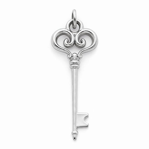 14k White Gold Key pendant, Lovely Pendants for Necklace