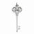 14k White Gold Key pendant, Lovely Pendants for Necklace