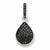 14k White Gold black-diamond Teardrop Pendant, Quality AA (G-H Color, SI1-SI2 Clarity)