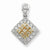 14k White Gold & Brown Plating Rhodium Diamond Pendant, Quality AA (G-H Color, SI1-SI2 Clarity)