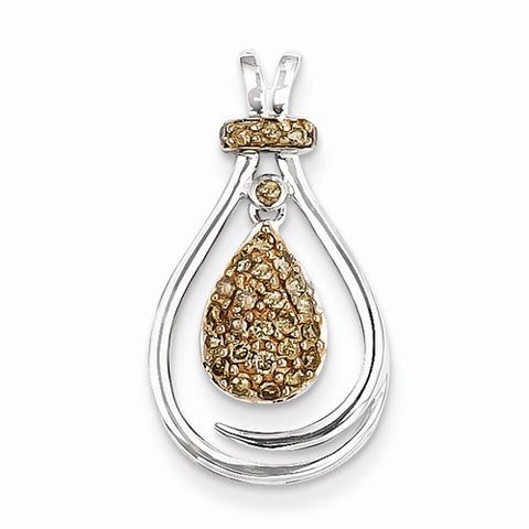 14k White Gold & Rhodium Diamond Pendant, Quality AA (G-H Color, SI1-SI2 Clarity, 0.28 cttw)