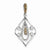 14k White Gold & Rhodium White & Champagne Diamond Pendant, Quality AA (G-H Color, SI1-SI2 Clarity)