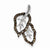 14k White Gold Rhodium White & Champagne Diamond Leaf Pendant, Quality AA (G-H Color, SI1-SI2 Clarity)