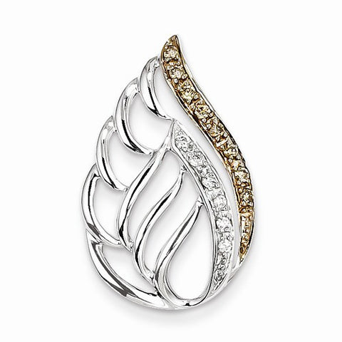 14k White Gold & Rhodium Diamond Pendant, Quality AA (G-H Color, SI1-SI2 Clarity, 0.15 cttw)