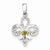 14k White Gold & Rhodium Diamond Fleur De Lis Pendant, Quality AA (G-H Color, SI1-SI2 Clarity)