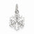 14k White Gold Diamond Small Snowflake Pendant, Quality AA (G-H Color, SI1-SI2 Clarity)
