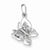 14k White Gold Diamond Butterfly Pendant, Quality AA (G-H Color, SI1-SI2 Clarity, 0.05 cttw)