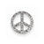 14k White Gold Diamond Peace Sign Slide Pendant, Quality AA (G-H Color, SI1-SI2 Clarity)