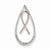14k Gold Two-tone Diamond Awareness Ribbon in Teardrop Slide Pendant, Quality AA (G-H Color, SI1-SI2 Clarity)