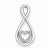 14k White Gold Diamond Heart in Teardrop Fashion Pendant, Quality AA (G-H Color, SI1-SI2 Clarity)