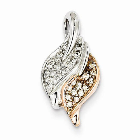 14k Gold Two-tone Diamond Pendant, Pendants for Necklace