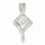 14k White Gold Diamond pendant, Quality AA (G-H Color, SI1-SI2 Clarity, 0.33 cttw),